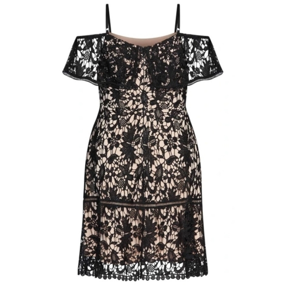 NWT CITY CHIC NUDE ILLUSION DRESS SZ. 24/XXL - Picture 3 of 5